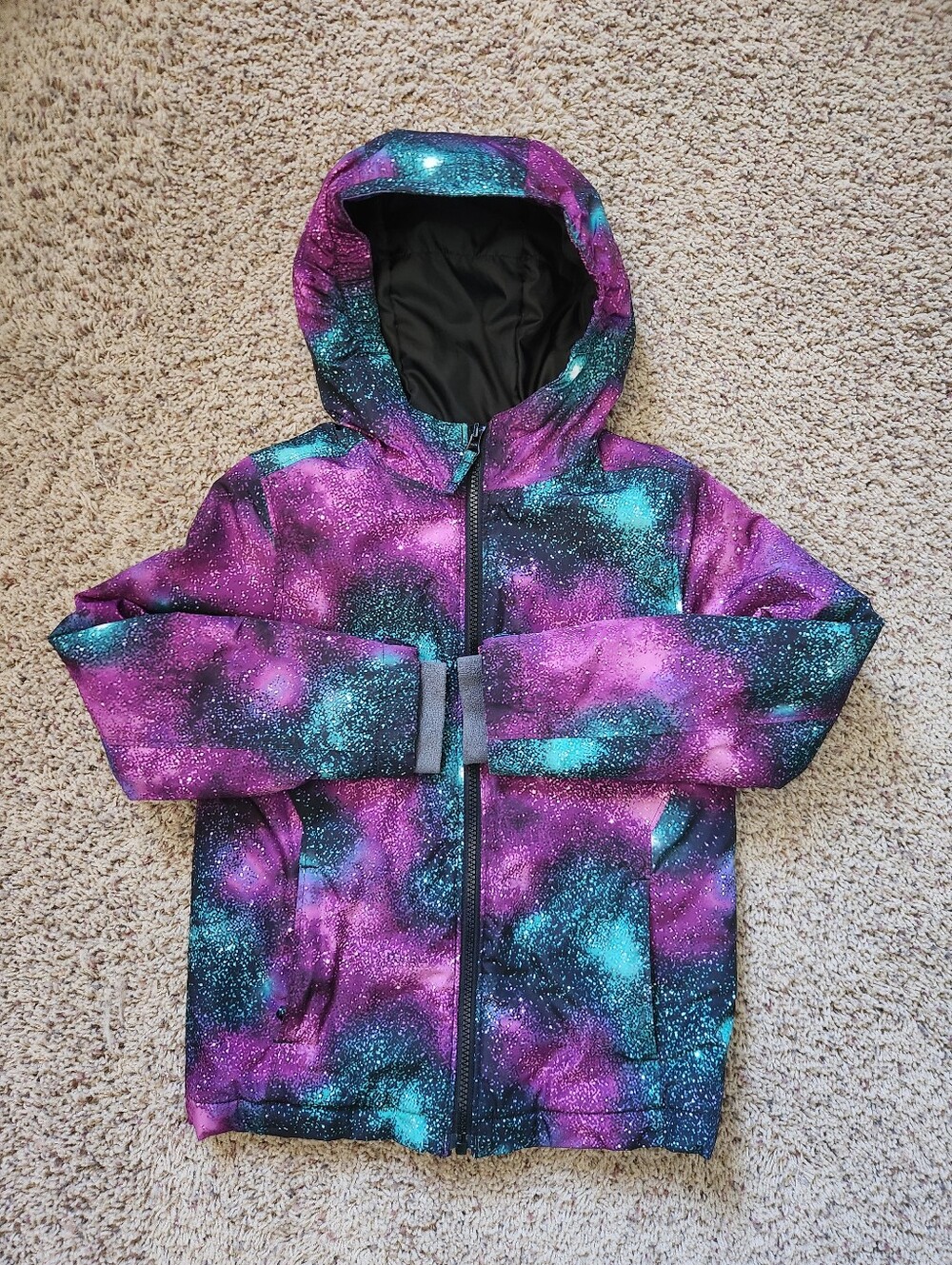 Lands' End Coat Galaxy Print Girls Size Medium 5-6